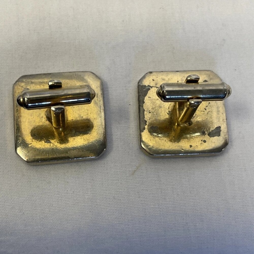 Silver/Gold-Tone Rectangular Textured Lined Patte… - image 5